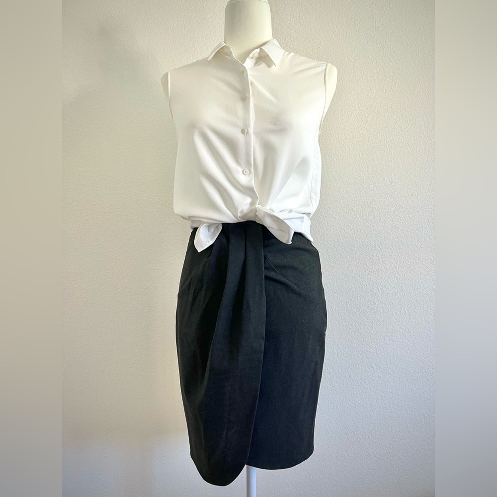 Emporio Armani Jeans Black Pencil Skirt Draped Front Detail